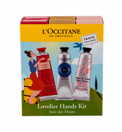 LOccitane Roses Et Reines zestaw Krem do rąk 2 x 30 ml + Krem do rąk Shea Butter 2 x 30 ml + Krem do rąk Cherry Blossom 2 x 30 ml dla kobiet