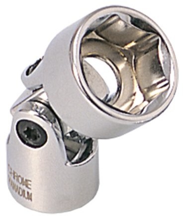 KS Tools 911.3851 3/8 cala Chrome Plus sześciokątny klucz nasadowy z przegubem, 19 MM 4042146052662