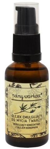 POLNY WARKOCZ Olejek Emulgujący Do Mycia Twarzy z Olejem Konopnym, Polny Warkocz, 30ml
