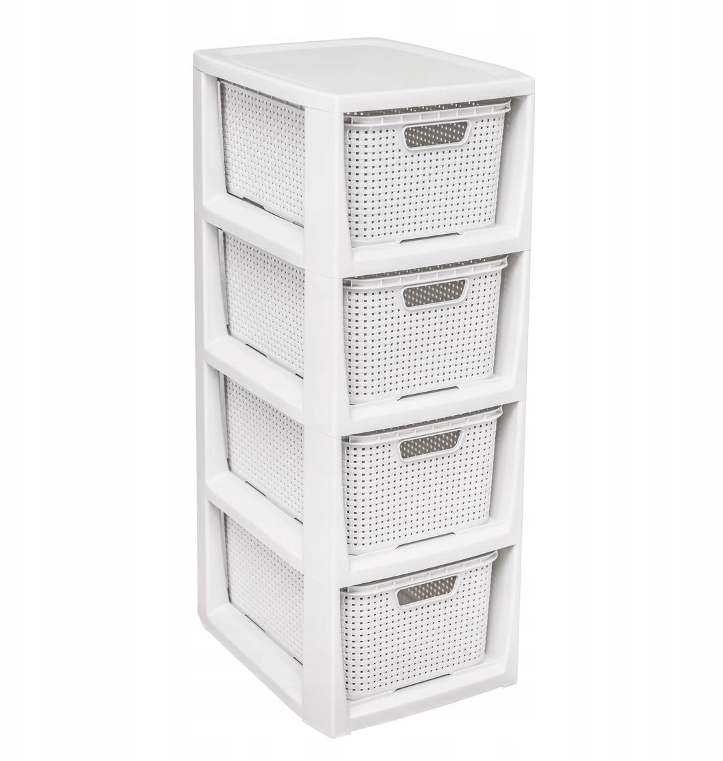 Regał Komoda Stojak Z 4 Koszami Rattan Branq 1726B