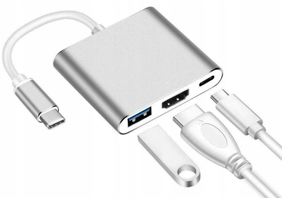 Adapter Usb C Hdmi+usb 3.0+PD 4K Hub MacBook 3w1