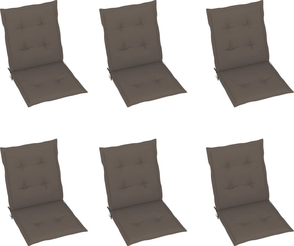 vidaXL Poduszki na krzesła ogrodowe 6 szt. kolor taupe 100x50x4 cm  314139