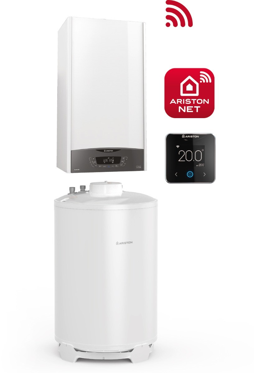 Ariston ONE MEDIUM 24 pakiet kotła 1-f. kondensacyjnego Clas One 24 z zasobnikiem BCH 120+Cube S Net 03ZNONEMED+NET