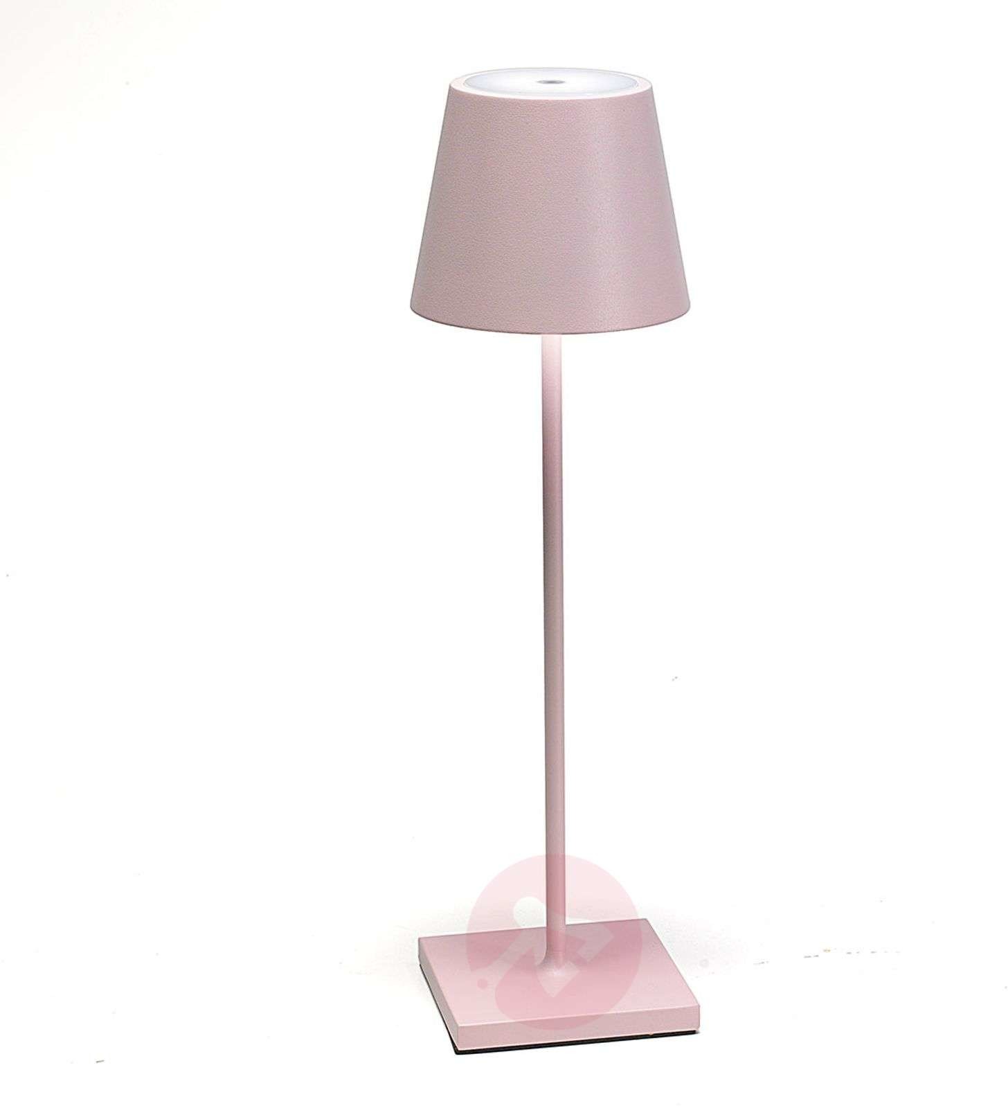 AILATI Lampa stołowa LED Poldina z akumulatorem, różowa