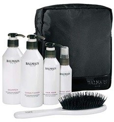 Balmain Obróć Beauty Bag określony wykonana z: szampon, cond., Mask, spray, szczotka 8718503827438