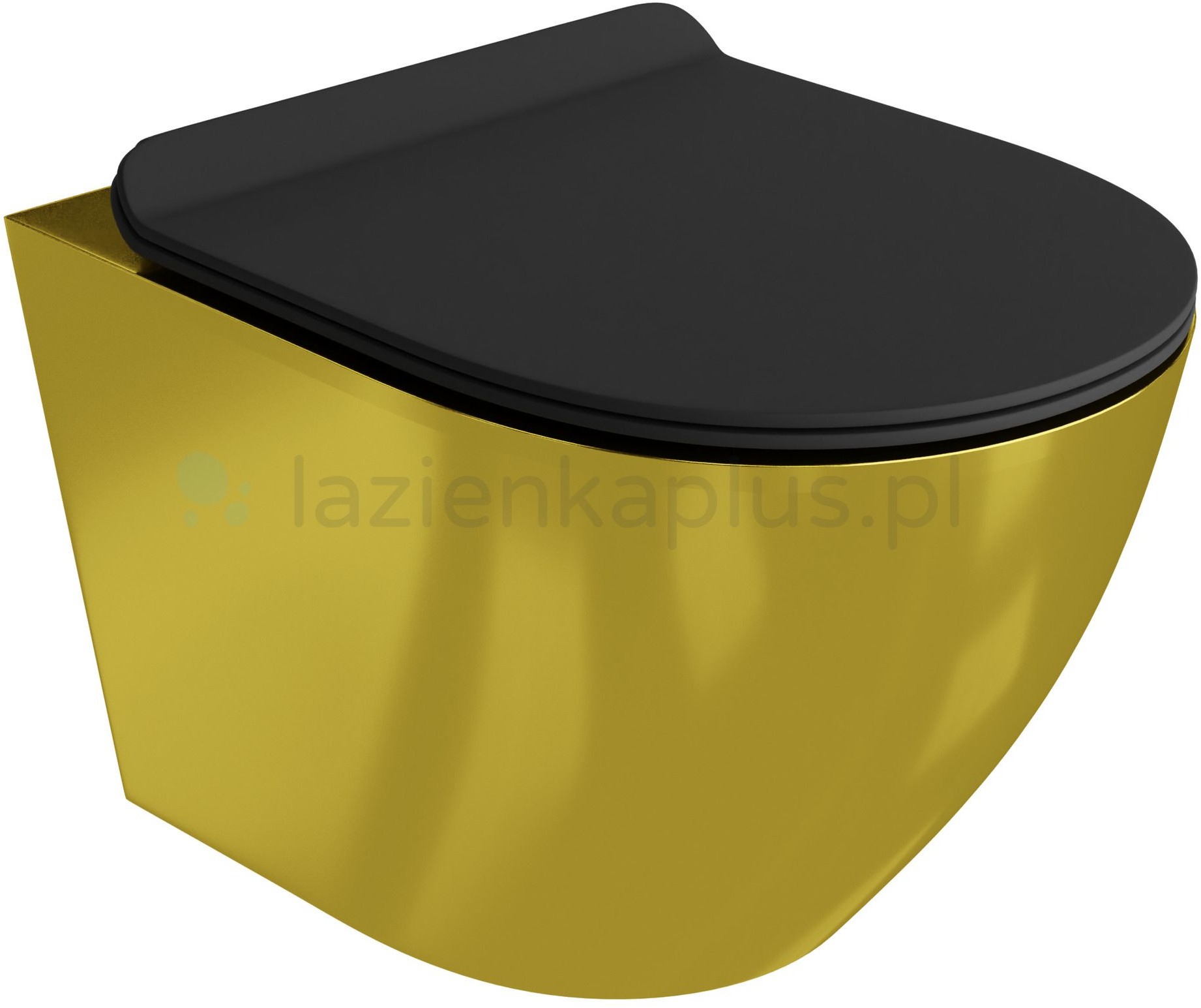 Фото - Унітаз Lavita Sofi Slim Gold/Black Zestaw Toaleta WC 49x36.5 cm + deska wolnoopad 