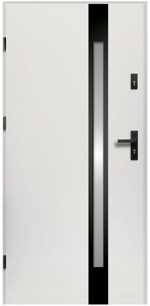 OK DOORS TRENDLINE Drzwi zewnętrzne stalowe Adriana 3 czarno-białe 90 lewe OK Doors Trendline