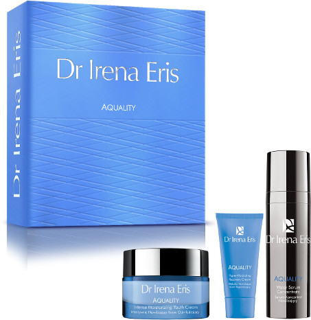 Dr Irena Eris Aquality Krem odmładzający na dzień i na noc, 50 ml, Krem regenerujący na dzień i na noc, 30 ml,Serum-Koncentrat na dzień i na noc, 30 ml . ZESTAW