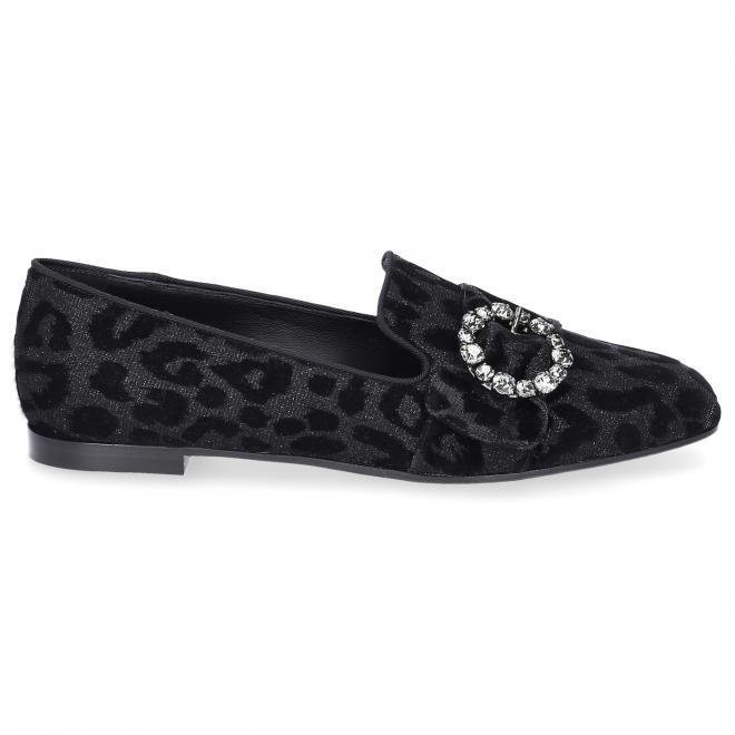 Dolce & Gabbana Dolce & Gabbana Baleriny JACKIE  skóra cielęca Kryształowa broszka czarny