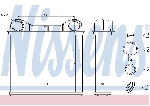 NISSENS Wymiennik ciepła, ogrzewanie wnętrza 72042