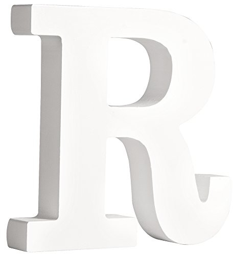 Rayher 62669000 płyta MDF litera R, biała, 11 cm, grubość 2 cm 62-669-000
