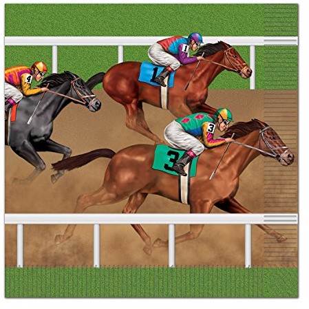 Beistle serwetki, wyścigi koni, wielokolorowe