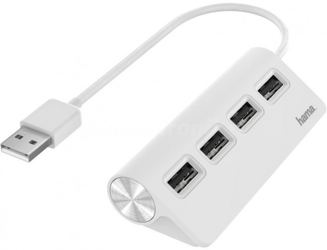 Hama USB 2.0 4xUSB-A biały 200120