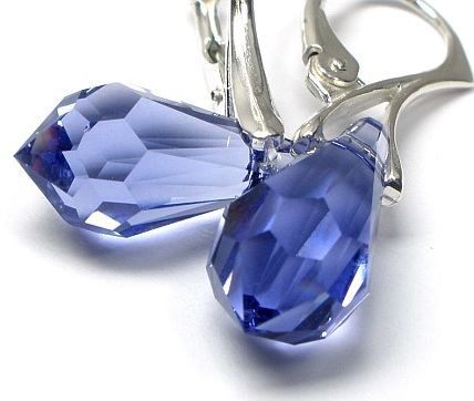 Swarovski kolczyki TANZANITE Certyfikat PROMOCJA