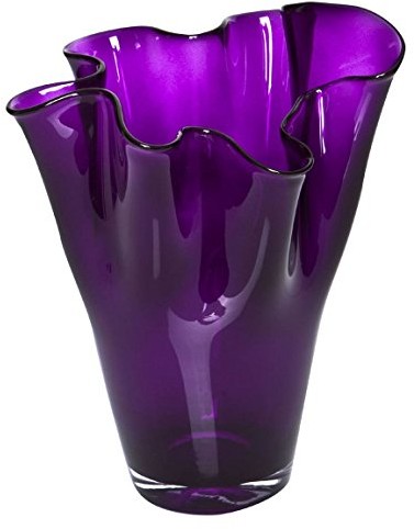 SIGNATURE HOME COLLECTION Signature Home Collection co 17  203 V szkło dmuchane ustami wazon szklany wazon wazon na kwiaty wazon, wazon dekoracyjny, wysokość 30 cm, fioletowy przezroczysty CO-17-203V