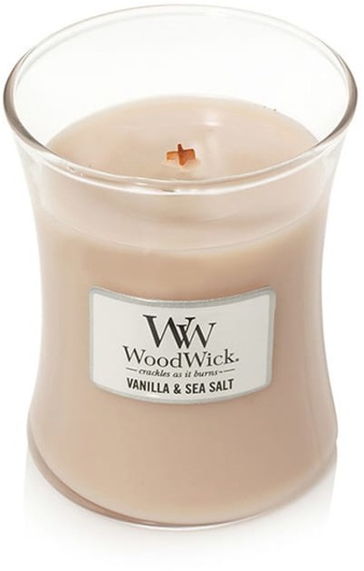 WoodWick Średnia świeca zapachowa - Vanilla & Sea Salt