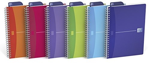Oxford Notatnik spiralny  100101864 A4 My Colours, w kratkę, 5 sztuki, 90 arkuszy A5 100104780