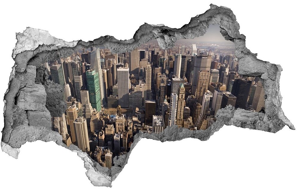 Wallmuralia.pl Fototapeta dziura na ścianę 3d Nowy Jork lot ptaka