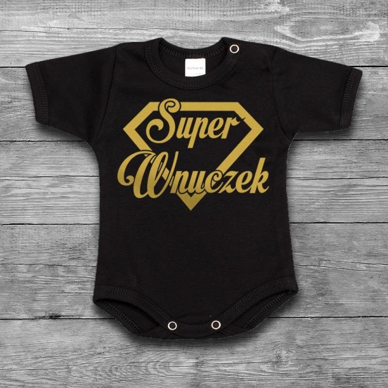 Poczpol Super wnuczek - body dziecięce - złoty nadruk PRZPOC-16-3066