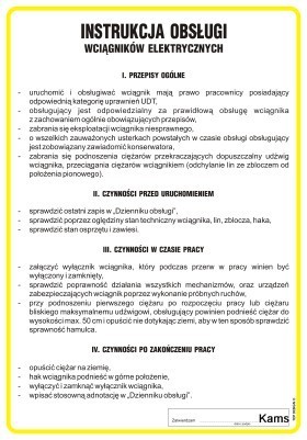 IAE01 Instrukcja obsługi wciągników elektrycznych