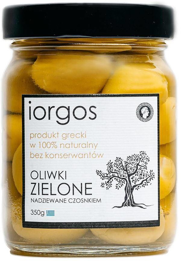 Iorgos Oliwki zielone PREMIUM z czosnkiem IORGOS, 350g