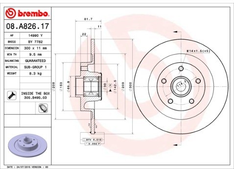 BREMBO 08.A826.17