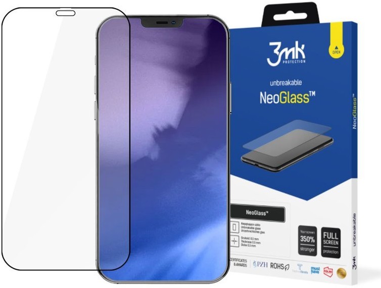 3MK Szkło NeoGlass 8H do Apple iPhone 12 Pro Max Black 8687X10