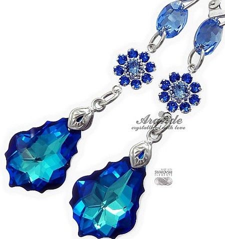 Swarovski piękne kolczyki BLUE BAROQUE GLOSS