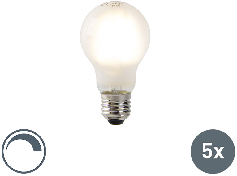 LUEDD Zestaw 5 x żarówka LED E27 A60 matowa 4W 320lm 2700K ściemnialna