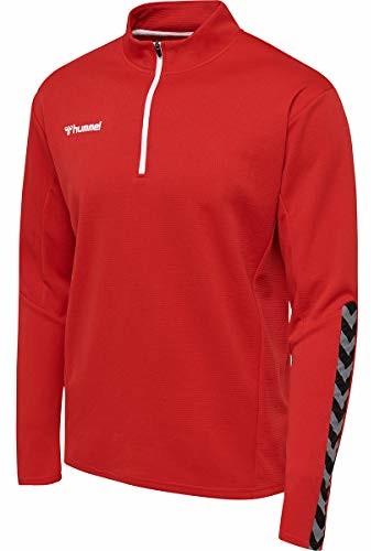 Hummel męska koszulka z zamkiem półdługim rękawem, True Red, 2XL 204927-3062