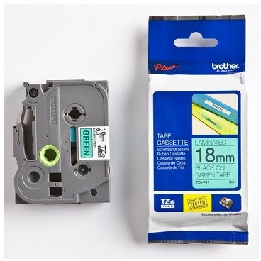Brother TZE-741 Taśma 18mm, zielona, czarny nadruk E671-98505_20140626153816