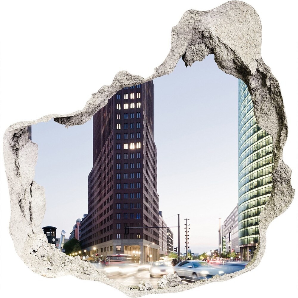 Wallmuralia.pl Fototapeta dziura na ścianę 3d Drapacze chmur