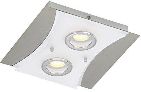 Briloner Leuchten LED lampa sufitowa, lampy sufitowe, moduł LED, 2 X 5 W, 400 lumenów, w zestawie: Dyfuzor, matowy nikiel 3584-022