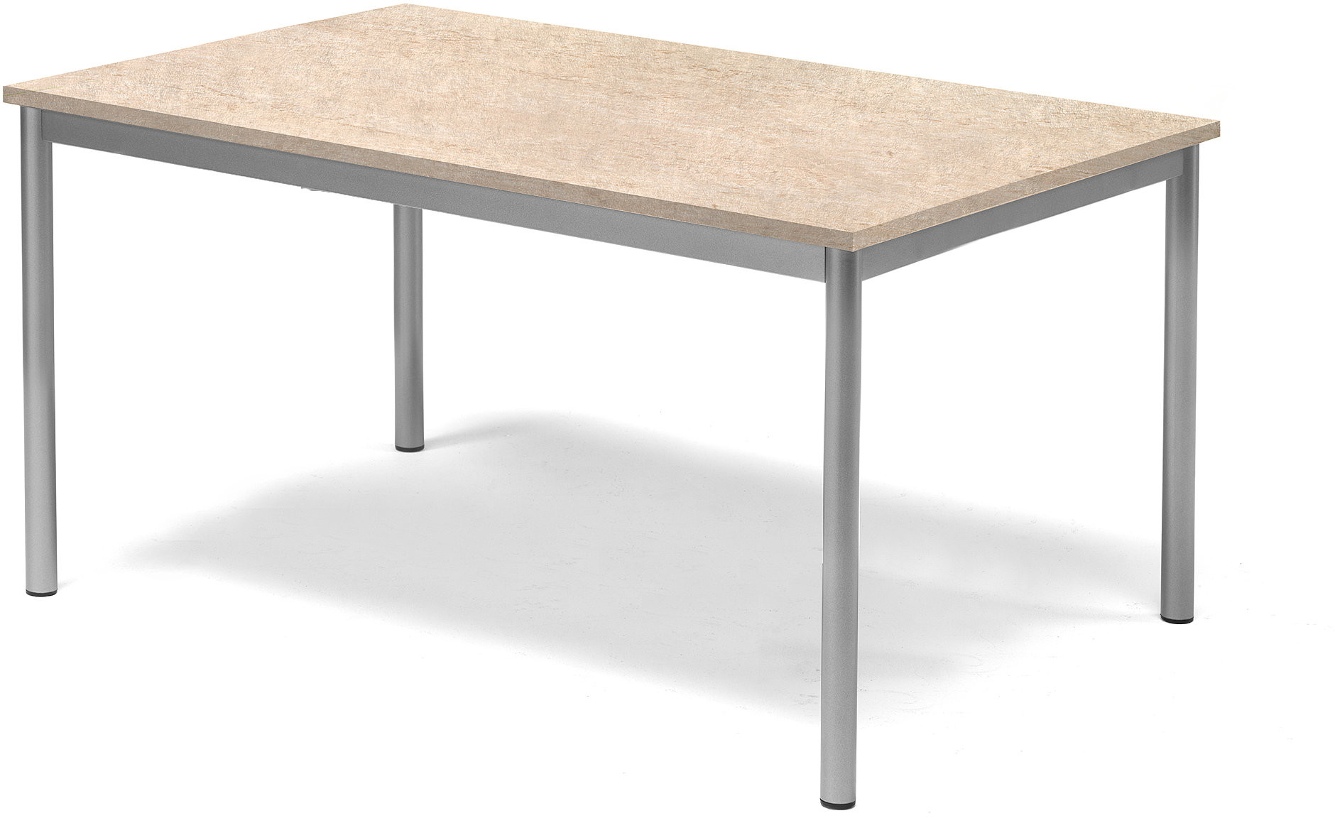 AJ Produkty Table Sonitus 1200x800h.600 mm. Frame silver, tabletop beige linoleum