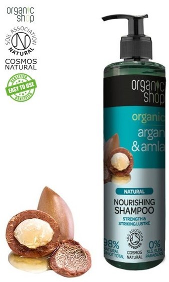 Organic Shop Szampon odżywczy do włosów Organiczny Argan & Amla 280ml