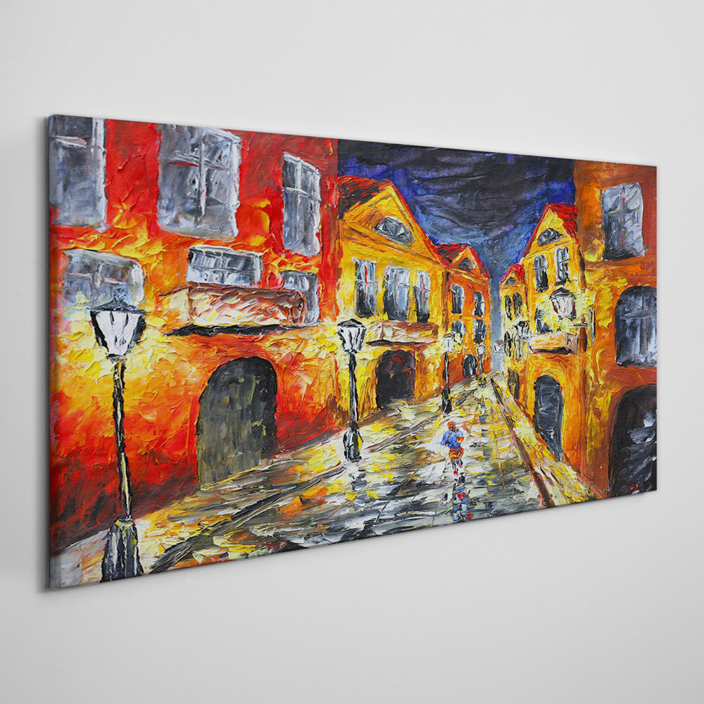 PL Coloray Obraz Canvas Miasto Ulica Noc 100x50cm