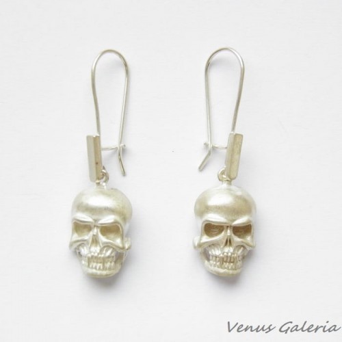 Kolczyki srebrne - Czaszki satynowe 1831