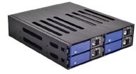 SNT Backplane 4 X 6,3 cm (2,5 cala) SAS/SATA I 2 X wentylatora aluminium czarny 4711200845228