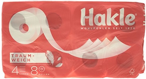 Hakle Traumweich hakle się delikatnie bezpieczny & sen Biały 4-warstwowe, uchwyt na papier toaletowy, trójpak (3 X 8 sztuki) 5029053017198