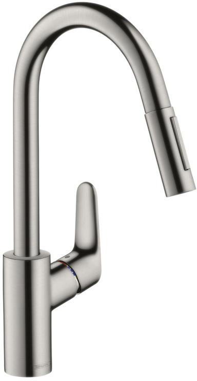 Hansgrohe Focus M41 Bateria kuchenna z wyciąganą wylewką sBox stal szlachetna 73880800