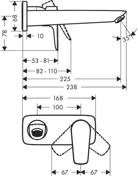 Hansgrohe Talis E Bateria umywalkowa podtynkowa brąz szczotkowany 71734140