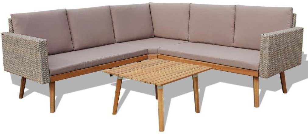 vidaXL 13-częściowy zestaw wypoczynkowy do ogrodu, rattan PE, szary