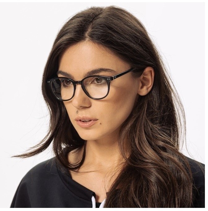 Stylion Okulary oprawki zerówki korekcyjne lenonki czarne  STAC-32