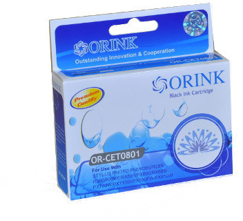 ORINK Tusz T0801 do drukarek Epson Stylus Photo P50 / R265 / RX560 | Black | 12ml. CET0801 OR orink_T080140 OR