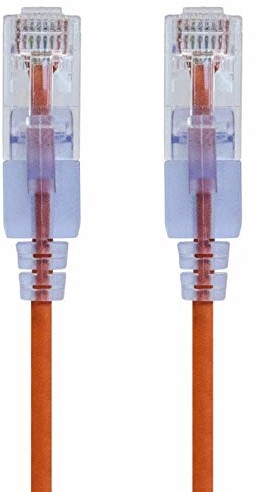 Monoprice Cat6A kabel krosowy Ethernet  30 cm  pomarańczowy (10 sztuk) kabel sieciowy, snagless RJ45 UTP Pure Bare Copper Wire 10G 30AWG  seria SlimRun