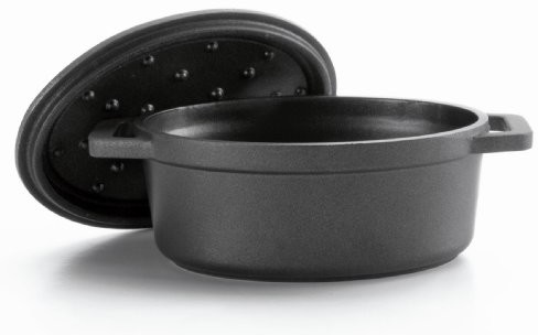 Lacor 25912 Oval Czarny garnek do pieczeni odlewania aluminium 11,5 x 7 cm 25912