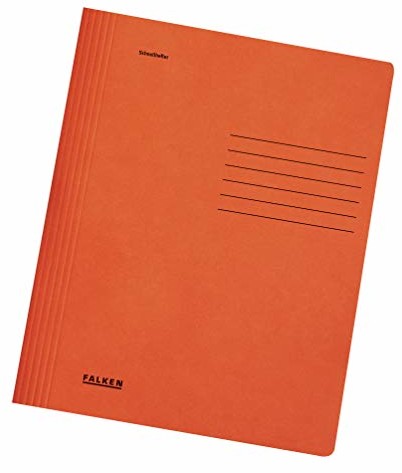 FALKEN Skoroszyt kartonowy Falken Intensivfarben 25 szt. A4 pomarańczowy z metalową listwą, dokumenty wpinane od góry lub od dołu. Wyprodukowano w Niemczech Certyfikat Błękitny Anioł 11287562