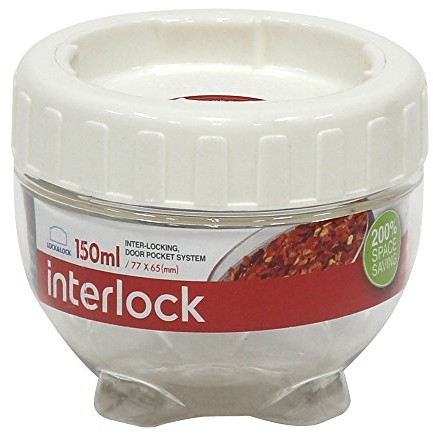 InterLock Interlock Lock okrągły kontener, 150 ML, średnica 77 MM, plastik, przezroczysty, 7.7 x 7.7 x 6.5 cm INL201W/LG