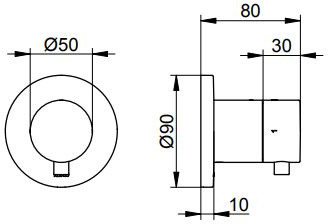 Keuco Ixmo Podtynkowy dwudrożny zawór odcinająco przestawny DN15 chrom 59557011001