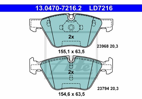 ATE Klocki hamulcowe - komplet 13.0470-7216.2